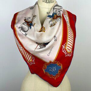 Vintage Austrian Equestrian Souvenir Scarf